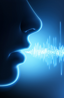 Person with a voice wave